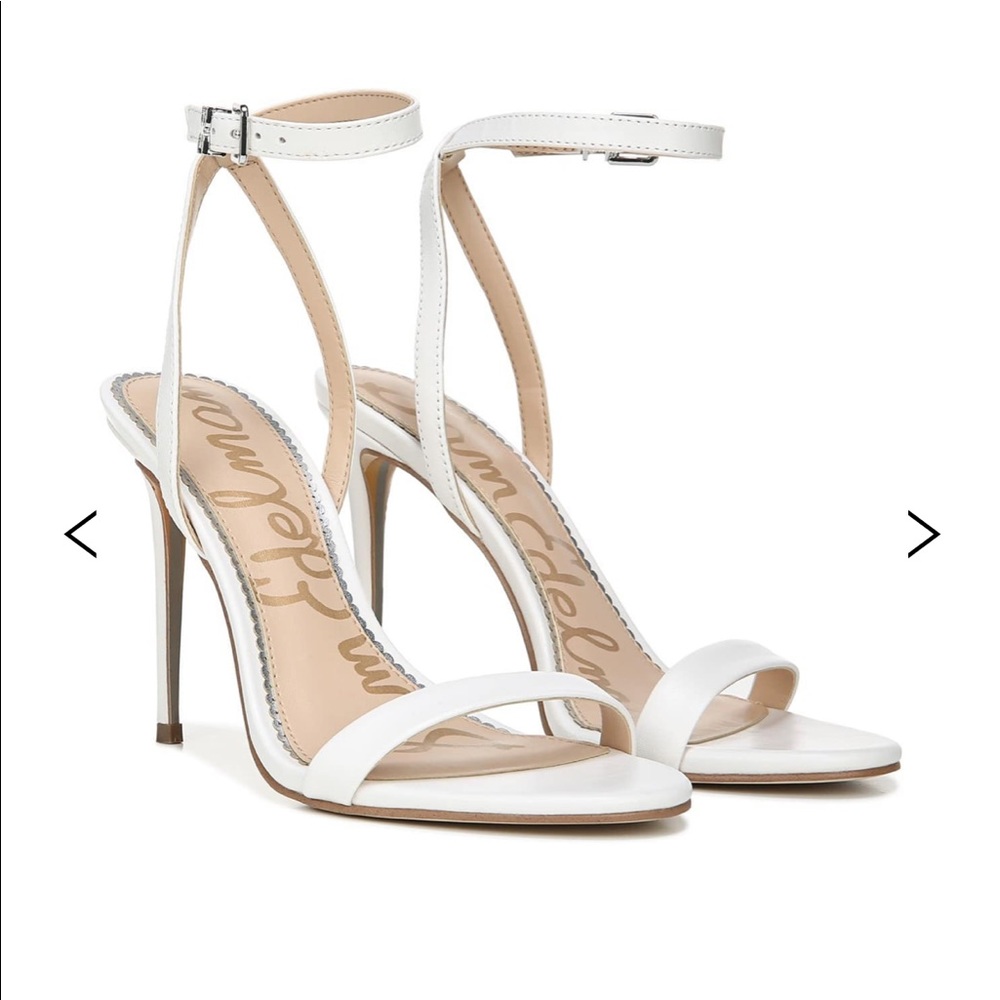 Sam Edelman White Sunna Strap Heel Size 8